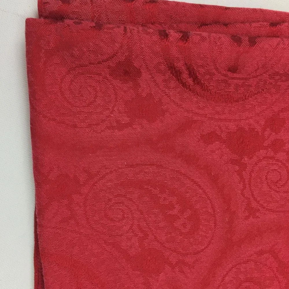Red Paisley Tablecloth Holiday Event Party Dining Table Setting Fabric 82' X 60